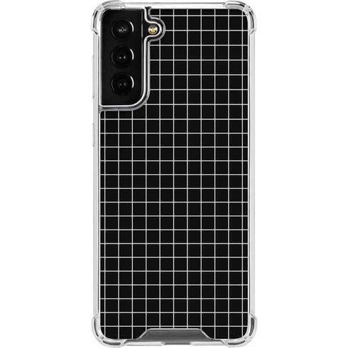 Black Grid Galaxy S21 FE Clear Case